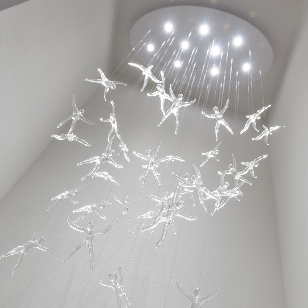 Angel Falls 9 Light Suspension - 36 Crystal Angels