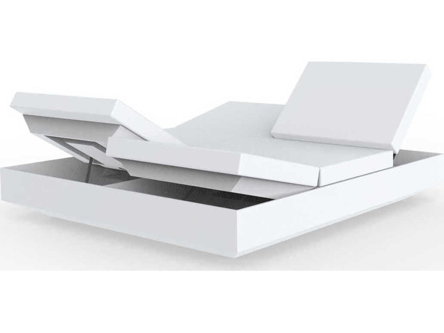 Vela Square Daybed with 4 Reclining Backrests in White