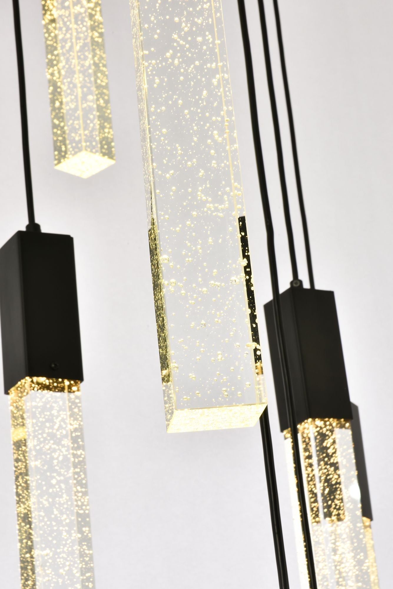 Weston 42" Wide Black and Crystal Multi-Light Pendant