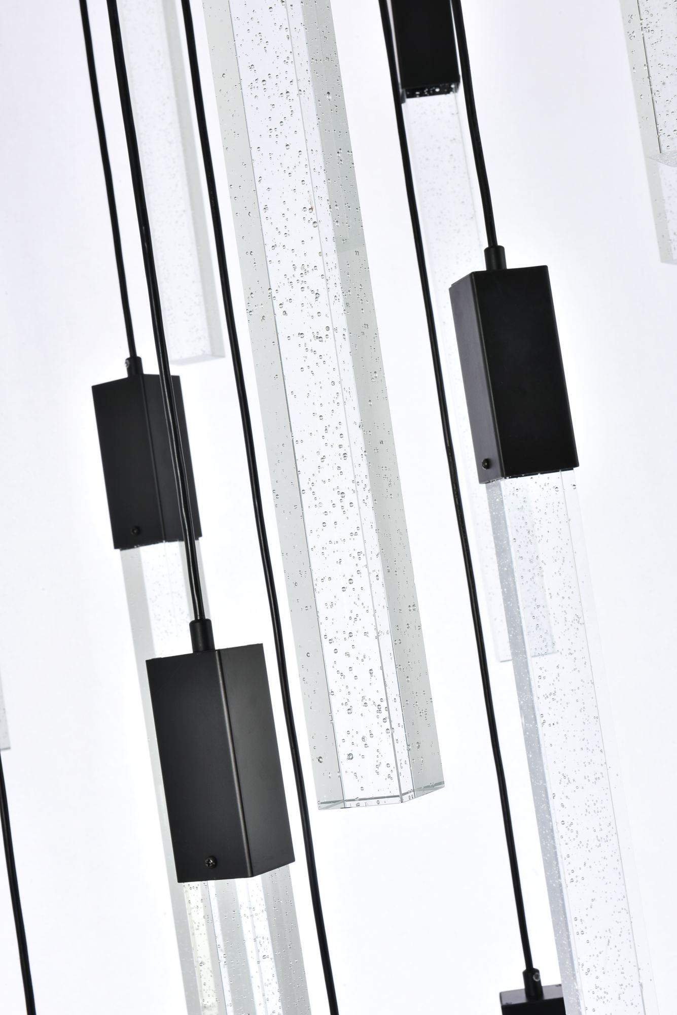 Weston 42" Wide Black and Crystal Multi-Light Pendant