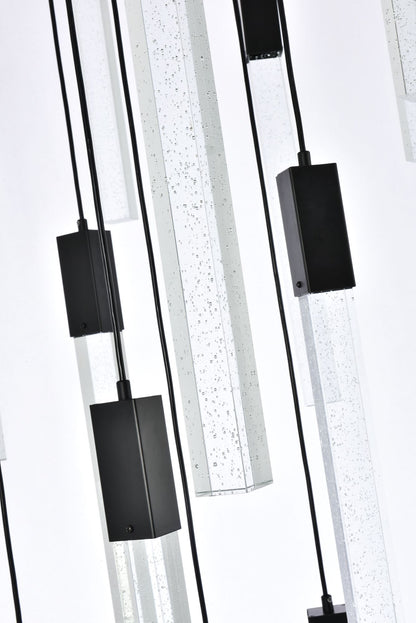 Weston 42" Wide Black and Crystal Multi-Light Pendant