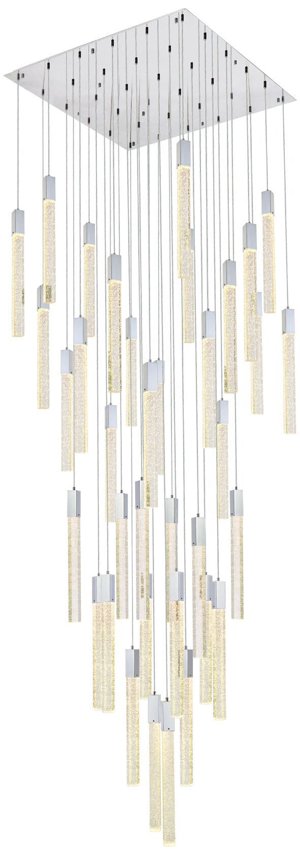 Weston 42" Wide Chrome 36-Light LED Multi Light Pendant