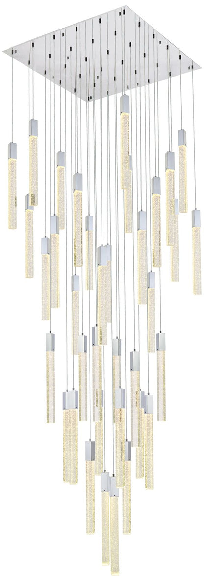 Weston 42" Wide Chrome 36-Light LED Multi Light Pendant