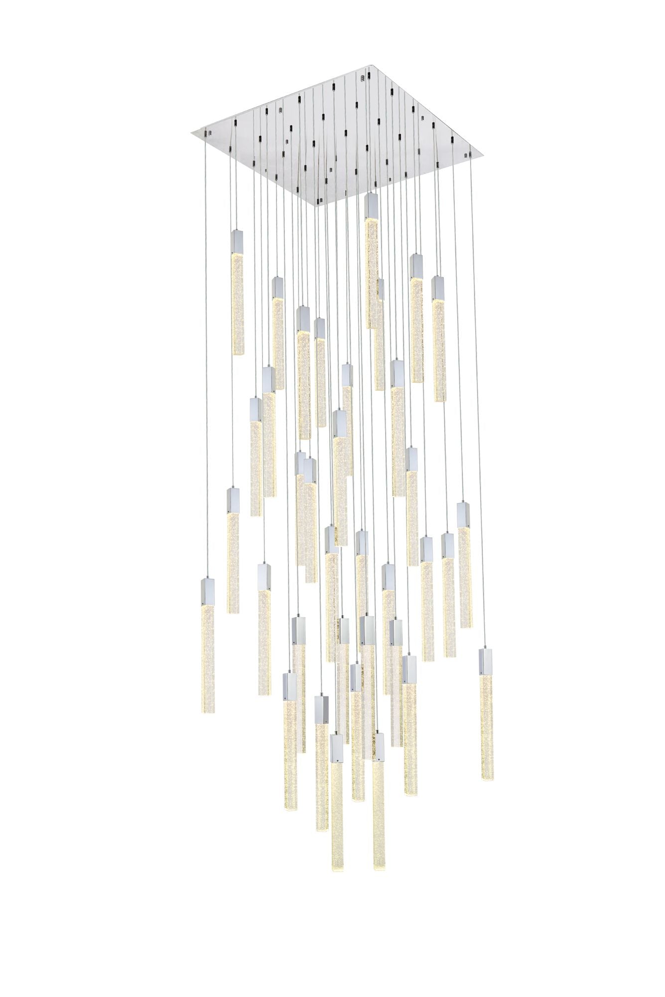 Weston 42" Wide Chrome 36-Light LED Multi Light Pendant
